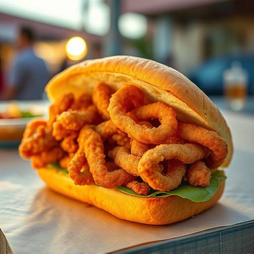 Bocadillo de calamares fritos